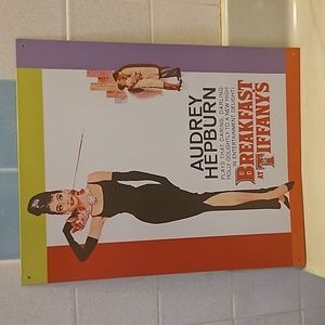 Vintage breakfast at Tiffany's tin movie advertisement poster 12x15
